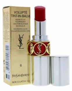 Hot Sale 🔔 Yves Saint Laurent 👩 Women's 0.12oz 6 Touch Me Red Volupte Tint In Balm Lip & Cheek Makeup ✨