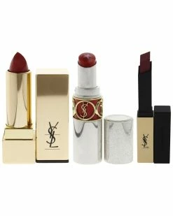 New ๐ Yves Saint Laurent Rouge Pur Couture The Slim Matte ๐ Lipstick With Couture ๐ Lipstick & Volupte RockN Shine ๐ Lipstick Set ๐ฉ Women Makeup Sets ๐งจ