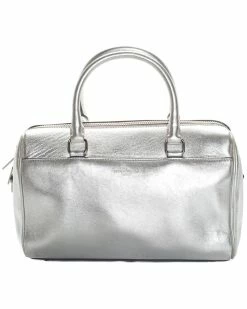 Buy 🧨 Yves Saint Laurent Saint Laurent Silver Leather Duffle Bag (Authentic Pre-Owned) 👩 Women Shoulder Bags ⭐ -Yves Saint Laurent Shop 1111411106 RLLZ 3