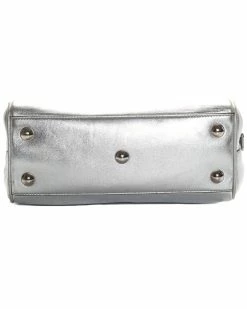 Buy 🧨 Yves Saint Laurent Saint Laurent Silver Leather Duffle Bag (Authentic Pre-Owned) 👩 Women Shoulder Bags ⭐ -Yves Saint Laurent Shop 1111411106 RLLZ 4