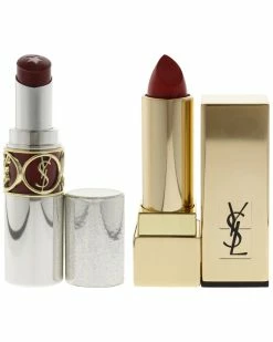 Brand new ⭐ Yves Saint Laurent Rouge Volupte RockN Shine 💄 Lipstick & Rouge Pur Couture 💄 Lipstick Set 👩 Women Makeup Sets 😉