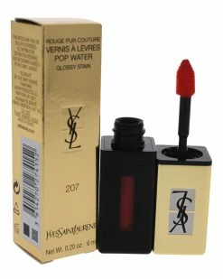 Budget ✨ Yves Saint Laurent 0.2oz Juicy Peach Vernis A Levres Pop Water Glossy Stain 👩 Women Lip & Cheek Makeup ✨