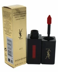 Best Pirce 🤩 Yves Saint Laurent 0.18oz Rhythm Red Vernis A Levres Vinyl Cream Lip Stain 👩 Women Lip & Cheek Makeup 🥰