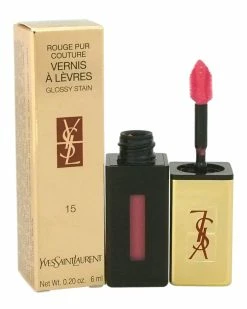 Outlet ✔️ Yves Saint Laurent .2oz Rose Vinyl Rouge Pur Couture Vernis A Levres Glossy Stain 👩 Women Lip & Cheek Makeup 🧨