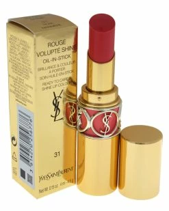 Promo 🥰 Yves Saint Laurent 0.15oz #31 Rose Mariniere Rouge Volupte Shine Oil-In-Stick 💄 Lipstick 👩 Women Lip & Cheek Makeup ❤️