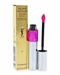 New ⭐ Yves Saint Laurent 0.2oz #21 Break My Fuchsia Volupte Tint-In-Oil 👩 Women Lip & Cheek Makeup 🛒