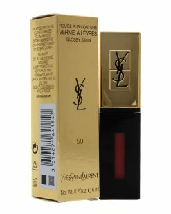 Best Pirce 🎉 Yves Saint Laurent 0.2oz Encre Nude Rouge Pur Couture Vernis A Levres Glossy Stain 👩 Women Lip & Cheek Makeup 🌟