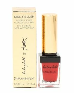 Wholesale ✨ Yves Saint Laurent 0.33oz #19 Corail Sulfureux Babydoll Kiss & Blush 👩 Women Lip & Cheek Makeup ✔️