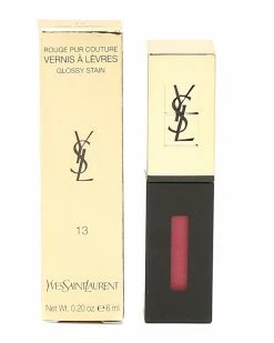 Outlet ✨ Yves Saint Laurent 0.20oz #13 Rose Tempura Rouge Pur Couture Glossy Stain 👩 Women Lip & Cheek Makeup 🥰
