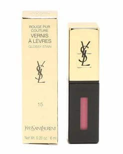 Cheapest 😍 Yves Saint Laurent 0.20oz #15 Rose Vinyl Rouge Pur Couture Glossystain 👩 Women Lip & Cheek Makeup 🧨