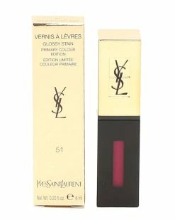 Discount 👍 Yves Saint Laurent 0.20oz #51 Magenta Amplif Rouge Pur Couture Glossy Stain 👩 Women Lip & Cheek Makeup ⌛