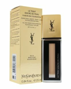 Coupon 🤩 Yves Saint Laurent 0.84oz Golden Beige Fusion Ink Foundation SPF 18 👩 Women Face & Eye Makeup 🧨